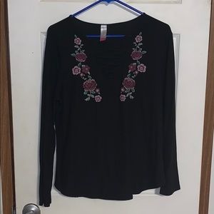 Black Flowered Shirt